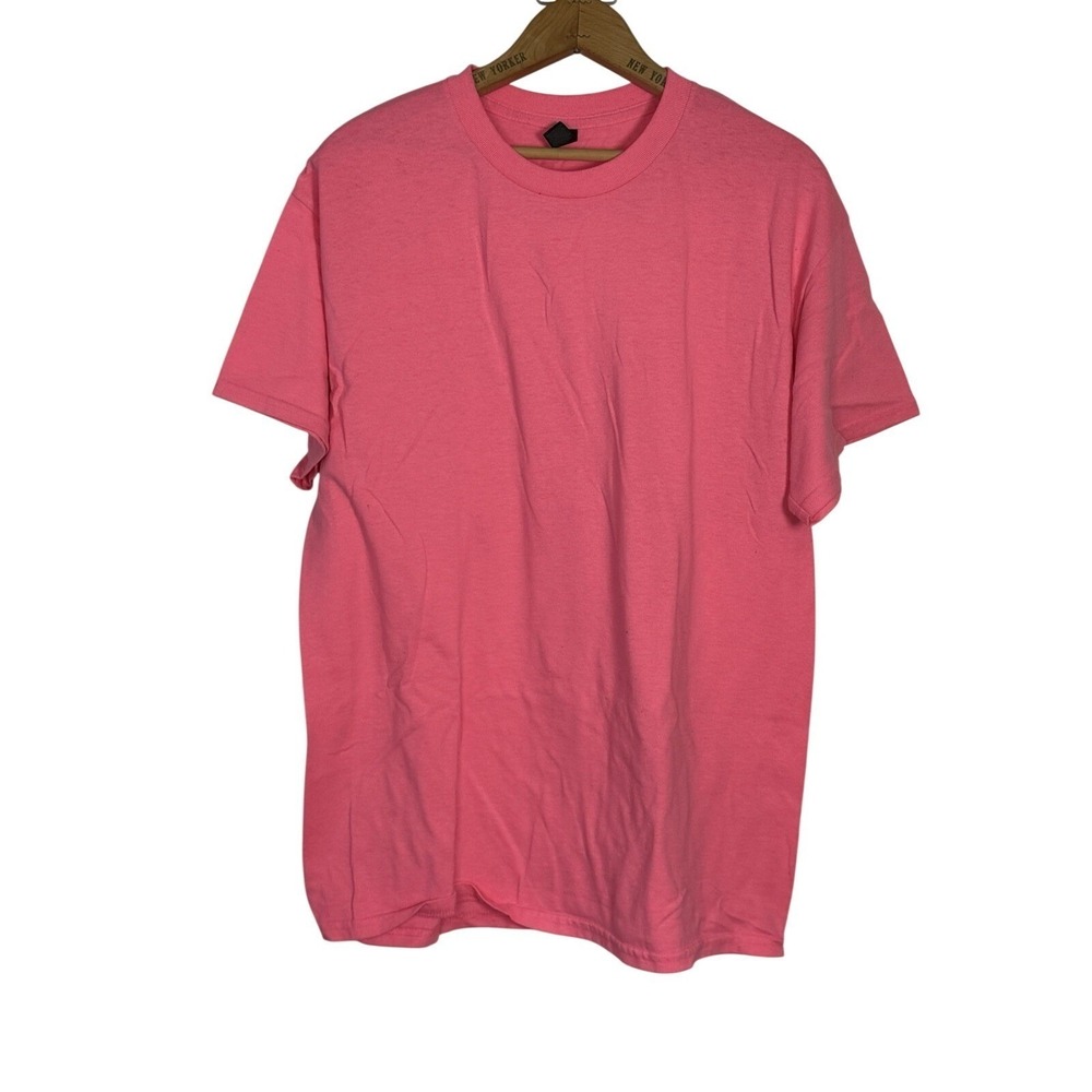 Neon Pink Bright Blank Gildan Ultra Cotton T-Shirt Size Large